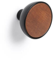 Triomax VIEFE BOL Fa / fém bútorgomb, mahagóni és matt fekete szín, 45 mm átmérő (0489045NM222)