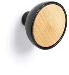 Triomax VIEFE BOL Fa / fém bútorgomb, bükk és matt fekete szín, 45 mm átmérő (0489045NM223)