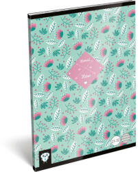 Lizzy Card Füzet, tűzött, A5, vonalas, 32 lap, 4-8. osztály, LIZZY CARD, Kis bagoly, Flower Green, 21-32 (20816841)
