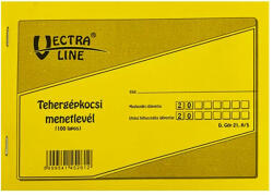 Hezi Nyomtatvány, menetlevél, tehergépjármű, 100 lap, A5, fekvő, VECTRA-LINE, D. GÉPJ. 21 (DGJ-21-A-5)