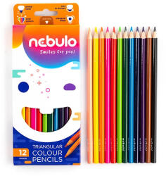 Nebulo Színes ceruza NEBULO háromszögletű 12 db/készlet (07-00918)