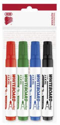 ICO Tábla- és flipchart marker készlet, 1-3 mm, kúpos, ICO Plan 11 XXL, 4 különböző szín (TICPL11XV4) - hezi