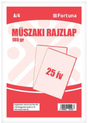 Fortuna Rajzlap, műszaki, A4 , 180 gr, 25 ív/csomag, FORTUNA (01-01453)