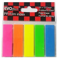 Evoffice Jelölőcímke műanyag 12, 7x44mm, 5 neon szín 5x20 db EVOFFICE (21348)