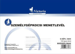 Victoria Paper Nyomtatvány, menetlevél, személygépkocsi, 100 lap, A5, fekvő, VICTORIA PAPER, D. GÉPJ. 36 (NVDGEPJ36A5)