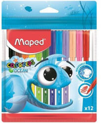 Maped Filctoll készlet, 2 mm, kimosható, MAPED Color Peps Ocean, 12 különböző szín (IMA845720)