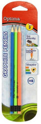Optima Grafitceruza OPTIMA HB háromszögletű radíros 3 db-os (07-01020)
