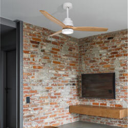 Nova Luce Ventilator de tavan cu telecomanda si iluminat NATURE alb/ stejar (NVL-9952314)