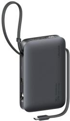 USAMS CD228 XR Series powerbank beépített Type-C és Lightning kábellel 10000mAh 20W - fekete