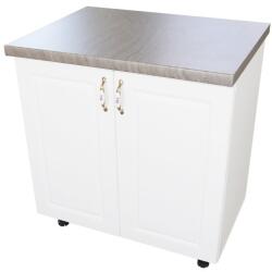 Spectral Mobila Masca pentru chiuveta cu 2 usi 80 cm Zebra, alb/MDF Alb Lucios, cu blat Beton, 80 x 85 x 60 cm