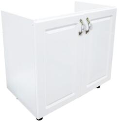 Spectral Mobila Masca pentru chiuveta cu 2 usi Zebra, Alba/MDF Alb lucios, fara blat, 80 x 82 x 50 cm