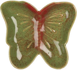 Clayre & Eef Platou ceramica verde rosie Fluturas 14x13x2 cm (6CE2152) Tava