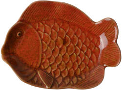 Clayre & Eef Platou ceramica portocalie Peste 16x11x3 cm (6CE2162) Tava
