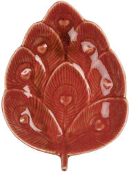 Clayre & Eef Platou ceramica rosie Frunza 16x12x3 cm (6CE2160) Tava