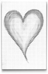  PontPöttyöző - Festett szív Méret: 20x30cm, Keretezés: Keret nélkül (csak a vászon), Szín: Fekete