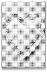  PontPöttyöző - Csipkés szív Méret: 40x60cm, Keretezés: Kartonlemezen, Szín: Fekete