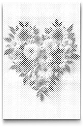 PontPöttyöző - Virágszív Méret: 20x30cm, Keretezés: Műanyagtáblával, Szín: Piros