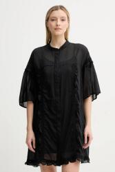 Isabelle Blanche selyemkeverékes ruha fekete, mini, oversize, IS25SS-A078-T018 - fekete XS