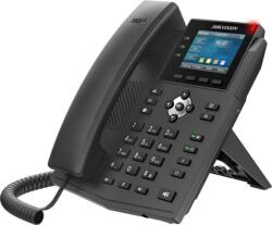 Hikvision Telefon SIP videointerfon HikVision DS-KP8000-WHE1, audio HD loudspeaker si handset, ecran 2.8″ cu 3 taste DSS, decodare video H. 264/1080P, 2×Ethernet 10/100M cu PoE, Wi-Fi 2.4 GHz, compatibil Asteri