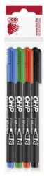 ICO Alkoholos marker készlet, OHP, 2-3 mm, B, ICO, 4 különböző szín (TICOHPBV4) - irodasziget
