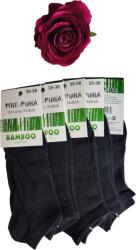 Pihe-Puha Női, bambusz zokni, fekete, orrvarrás nélküli, titok, 5 pár/csomag