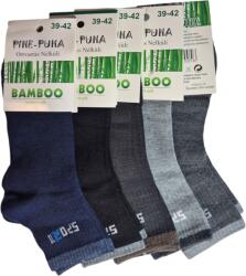 Pihe-Puha Férfi, bambusz zokni, orrvarrás nélküli, köztes szárú, boka, 5 pár/csomag