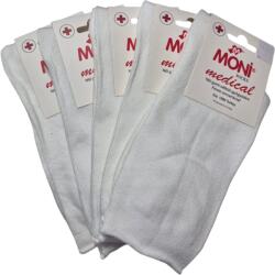 MONI Női fehér gumi nélküli gyógyzokni, 5 pár/csomag