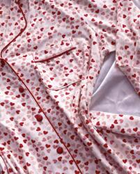 Heart Underwear Női szívecskés pizsama szett - hosszú ujjú, gombos