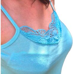 MMB Női vékony pántos, csipkés trikó, színes