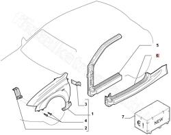 FIAT eredeti Jobb külső küszöb