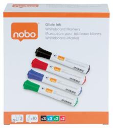 Nobo Glide 2mm Táblamarker - Vegyes színek (10 db / csomag) (1915268) (1915268)