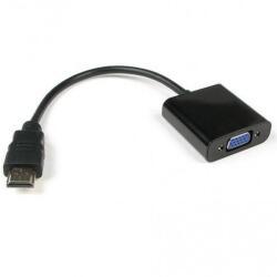 TECHLY HDMI - VGA+3.5mm M/F 0, 15 M Fekete (IDATA-HDMI-VGA2A) (IDATA-HDMI-VGA2A)