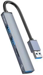 ORICO 3x USB 3.0 Hub + kártyaolvasó szürke (AH-A12F-GY) (AH-A12F-GY) (AH-A12F-GY)