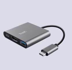 Trust Dalyx USB 3.2 Gen 1 (3.1 Gen 1) Type-C Alumínium, Fekete (t23772) (t23772)