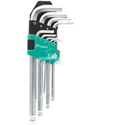 Pro'skit HW-229B imbuszkulcskészlet, gömbfejű fél, króm-vandánium, 9 darabos