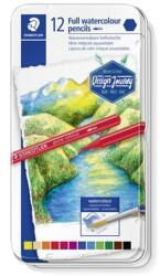 STAEDTLER Design Journey, 12 különböző szín akvarell ceruza készlet, fém doboz, hatszögletű (TS14610GM12)