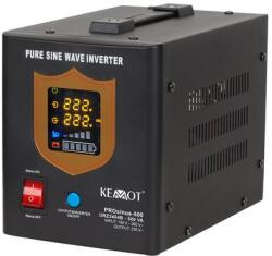 KEMOT Uninterruptible power supply KEMOT PROsinus-500 converter with pure sine wave and charging function 12V 230V 500VA/300W - black color (URZ3404B)
