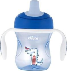 Chicco Training Cup csöpögésmentes, TPE csőrös itatópohár fülekkel 6 hó+ 200 ml (fiús) (CHI000189) (CHI000189)