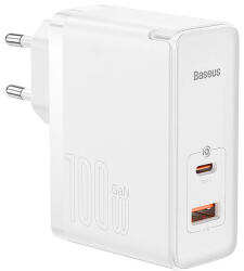Baseus Gan5 Pro Usb-C + Usb Adapter - 100 W + 1M Kábel, Fehér