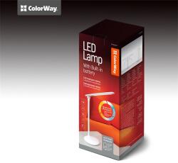ColorWay CW-DL02B-W beépített akkumlátor/dönthető/3200-4300-6500k/300 lm/fehér asztali LED lámpa (CW-DL02B-W)