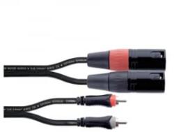 Cordial EU 1, 5 MC 2x 3-tűs XLR - 2x RCA kábel 1.5m fekete (14848)