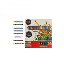 uni Dekormarker 0, 9-1, 3mm, Posca PC-3M 8 db-os készlet, csillámló (2UPC3MLCSKL)