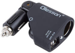 Autolife 13252 Kettes USB elosztó szivargyújtó aljzattal - állítható 12/24V (13252) - olaj