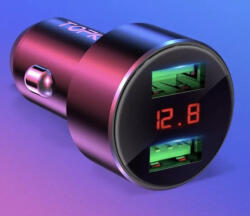 Autolife Autós szivargyújtó gyors töltő , dupla usb kimenet, feszültségmérő - 12/24V (15815)