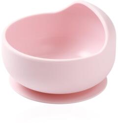 BabyOno Siilicone Plate 6m+ szilikon tálka tapadókoronggal Pink