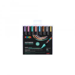 uni Dekormarker 0, 9-1, 3mm, Posca PC-3M 8 db-os készlet. metál (2UPC5MMETAL8DB)