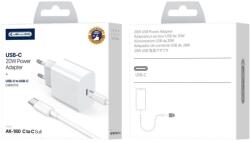 Jellico fali töltő AK180 PD 20W 1xUSB-C + kábel USB-C - USB-C Fehér