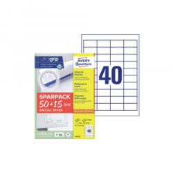 Avery Etikett címke, 48, 5x25, 5mm, univerzális, 65 lap, 40 címke/lap , fehér (4780-65) (4780-65)