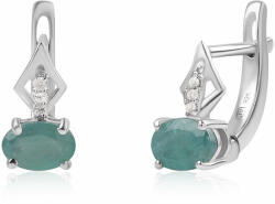  Ezüst Fülbevaló Grandidierittel és Fehér Topázzal, ROS498