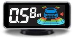 Első hátsó parkolószenzorok időzítéssel 6 érzékelővel és piros, Xenon Bright® LCD kijelzővel